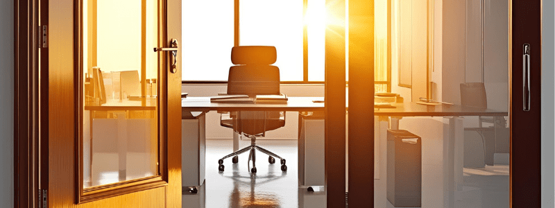 open door to an office