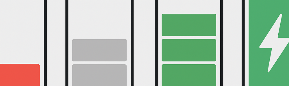 a row of battery icons with different charge levels