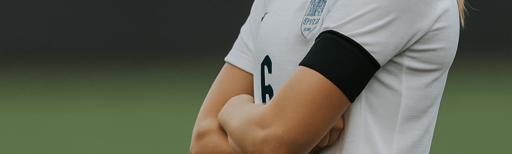 number 6 soccer player, arms crossed